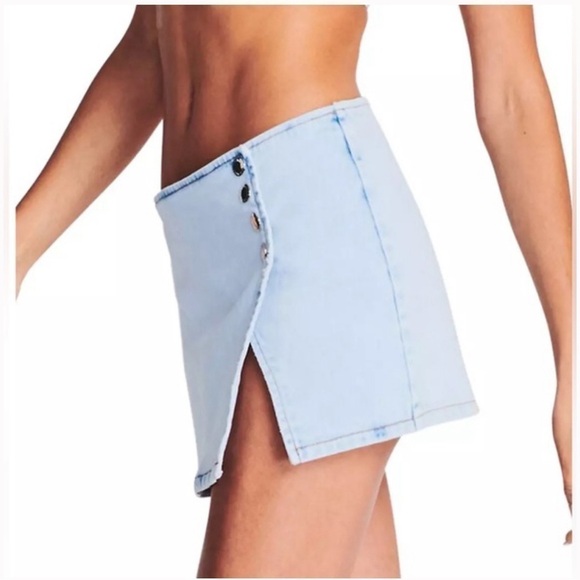 RETROFETE Kayden Mini Skirt Light Denim Blue NWT - Picture 2 of 6